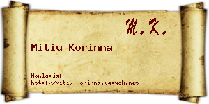 Mitiu Korinna névjegykártya